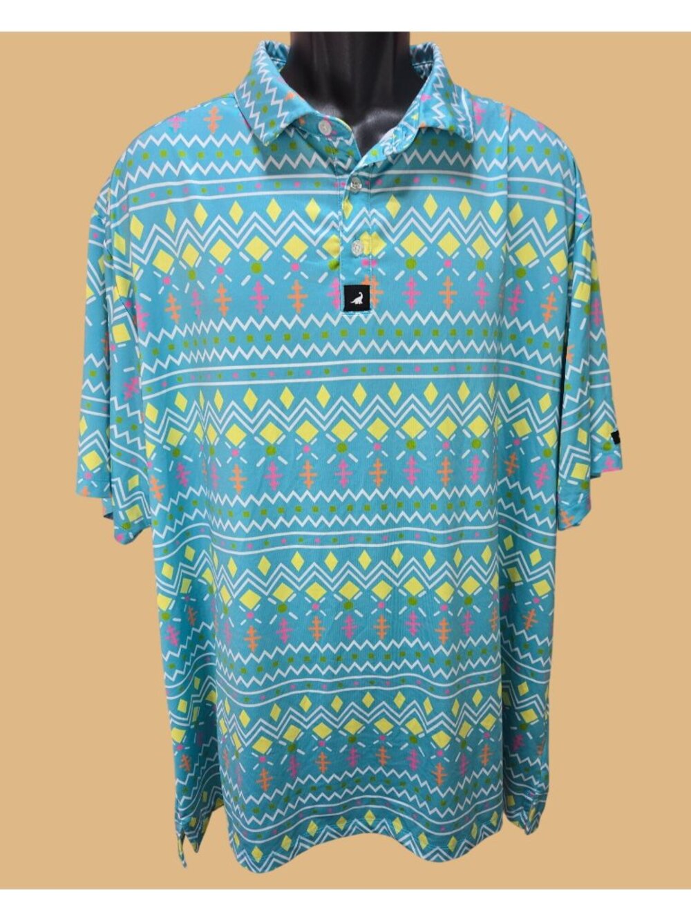SurfCuz Mens Southwestern Geometric Print Polo 3XL